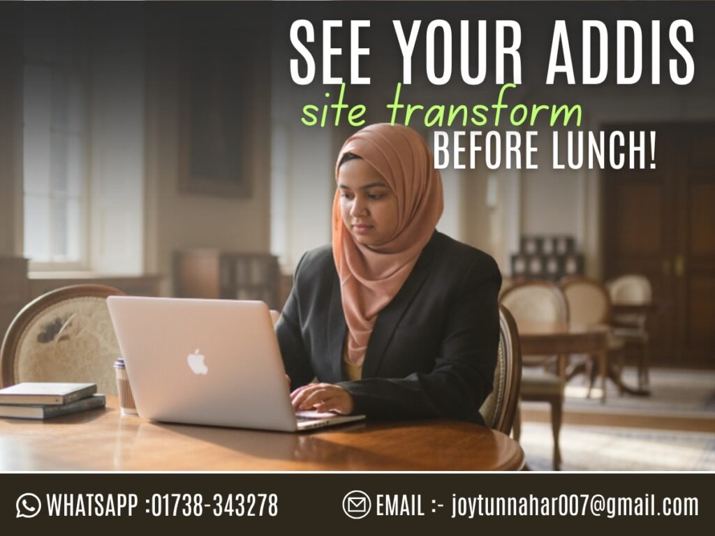 Addis contractor website redesign mockup preview