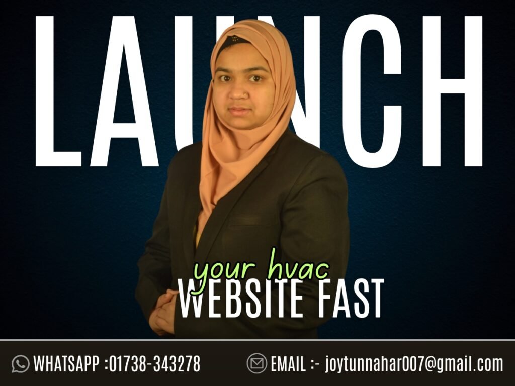 Custom HVAC web design layout on desktop and mobile