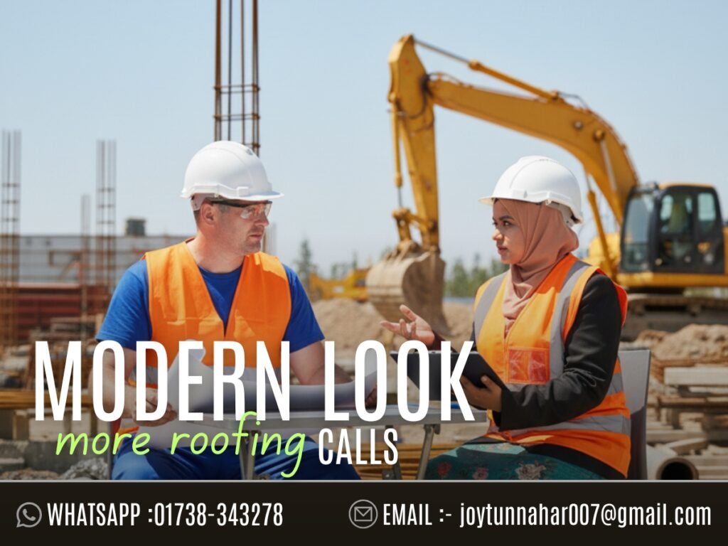 Modern roofing contractor website redesign in Addis